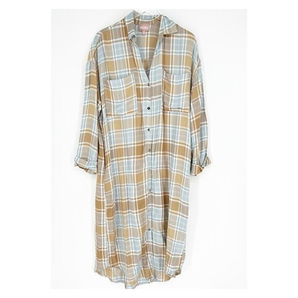 Show Me Your MuMu Leo Plaid Button‎ Down Duster Top S - Picture 2 of 8